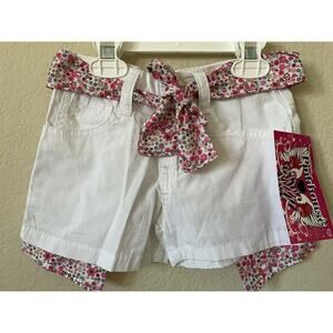 Pinkhouse White Pink Floral Front Tie Zippered Girls’ Shorts Size 4T